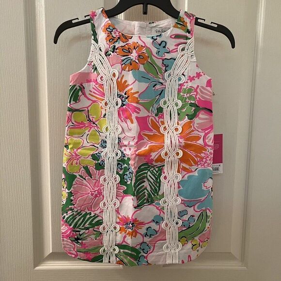 Lilly Pulitzer for Target Nosie Posey Floral Shift Dress Girls Size XS 4-5 NWT - Picture 1 of 10